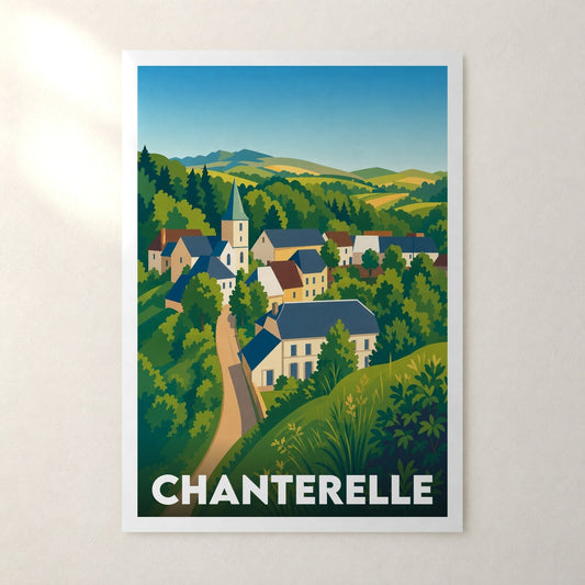 Affiche Chanterelle – sans cadre, accrochée au mur
