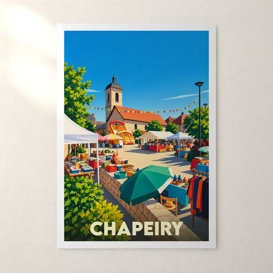 Affiche Chapeiry – sans cadre, accrochée au mur