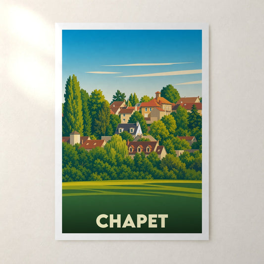Affiche Chapet – sans cadre, accrochée au mur