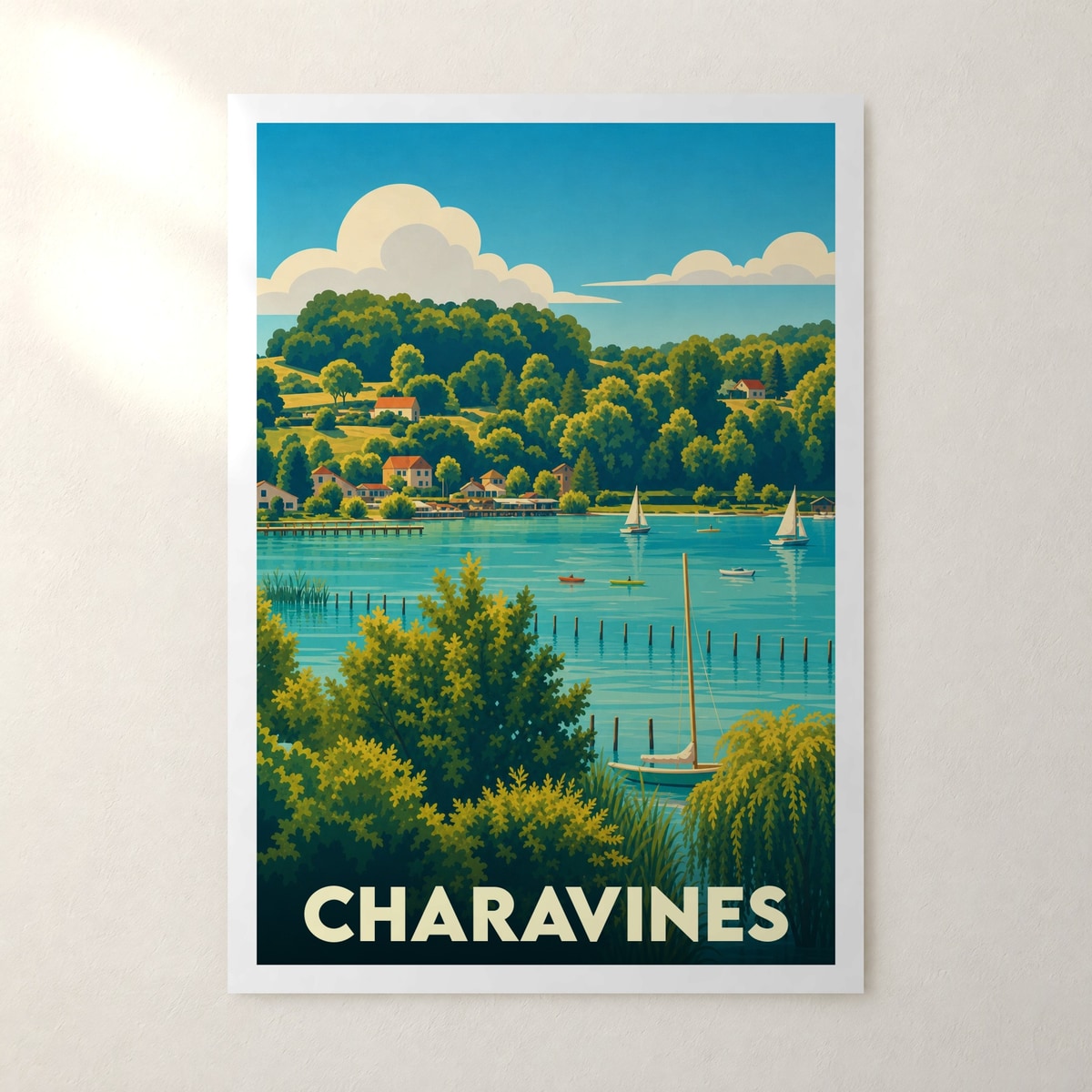 Affiche Charavines – sans cadre, accrochée au mur