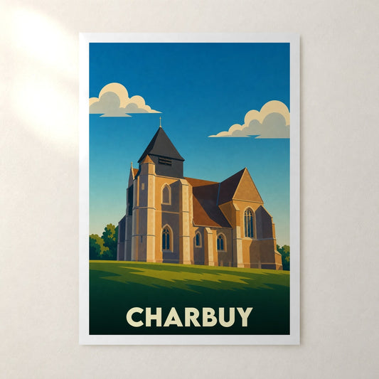Affiche Charbuy – sans cadre, accrochée au mur
