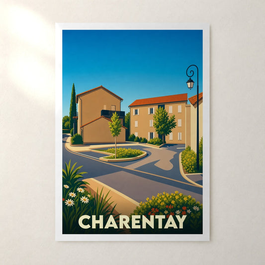 Affiche Charentay – sans cadre, accrochée au mur