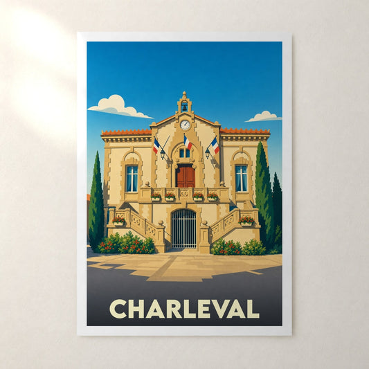 Affiche Charleval – sans cadre, accrochée au mur