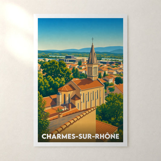 Affiche Charmes-sur-Rhône – sans cadre, accrochée au mur