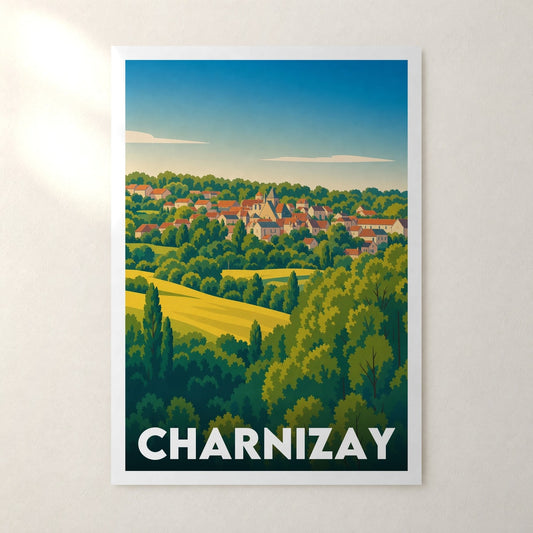 Affiche Charnizay – sans cadre, accrochée au mur