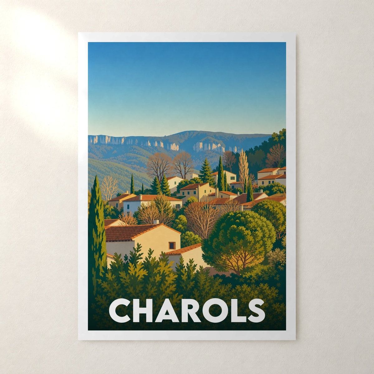 Affiche Charols – sans cadre, accrochée au mur