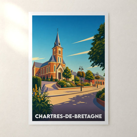 Affiche Chartres-de-Bretagne – sans cadre, accrochée au mur