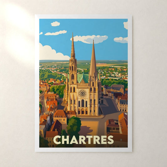 Affiche Chartres – sans cadre, accrochée au mur