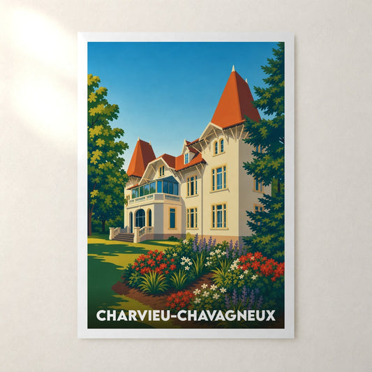 Affiche Charvieu-Chavagneux – sans cadre, accrochée au mur