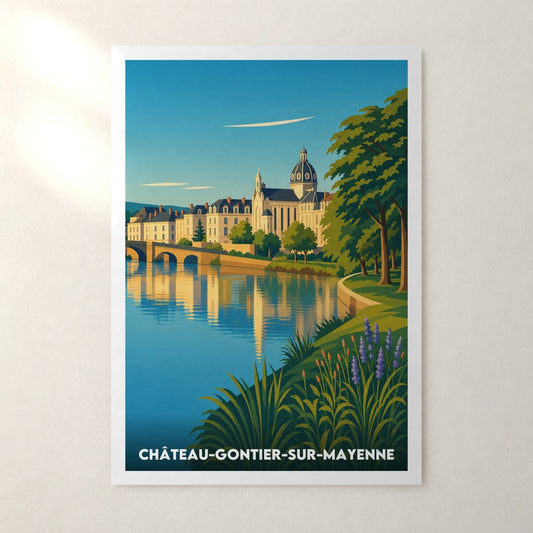 Affiche Château-Gontier-sur-Mayenne – sans cadre, accrochée au mur
