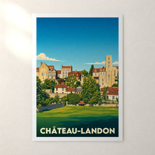 Affiche Château-Landon – sans cadre, accrochée au mur