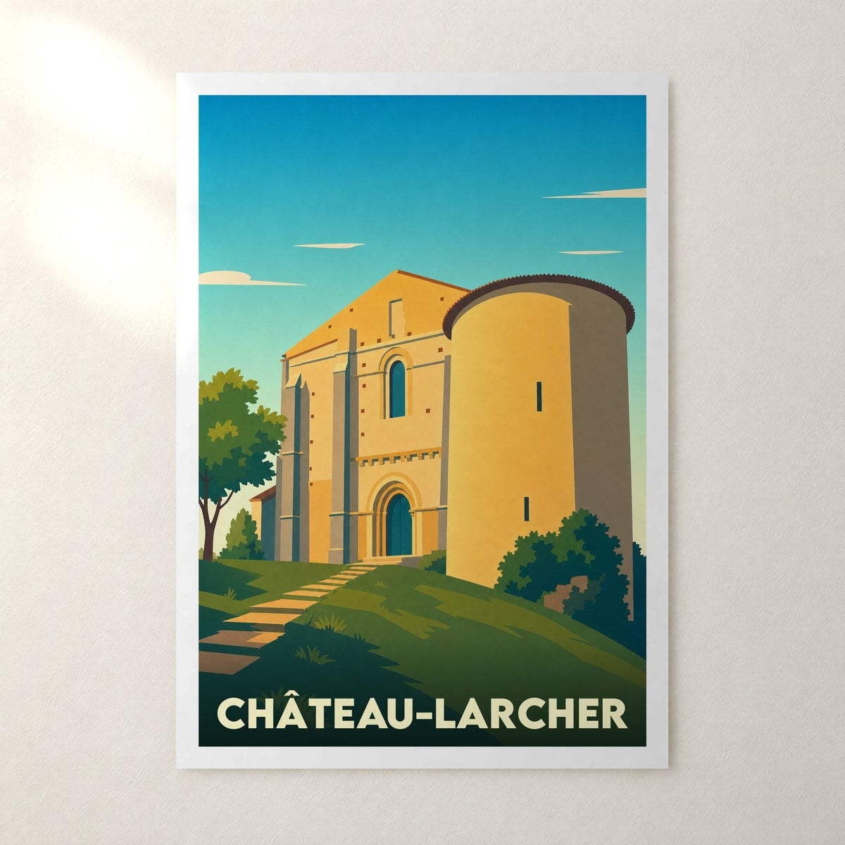 Affiche Château-Larcher – sans cadre, accrochée au mur