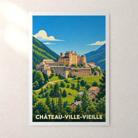 Affiche Château-Ville-Vieille – sans cadre, accrochée au mur