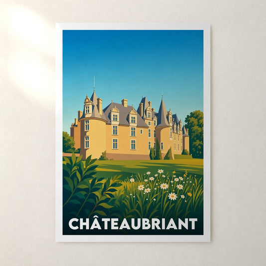 Affiche Châteaubriant – sans cadre, accrochée au mur