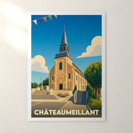 Affiche Châteaumeillant – sans cadre, accrochée au mur
