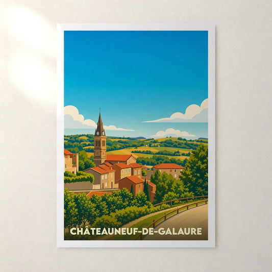 Affiche Châteauneuf-de-Galaure – sans cadre, accrochée au mur