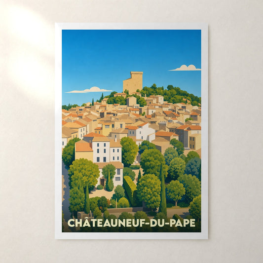 Affiche Châteauneuf-du-Pape – sans cadre, accrochée au mur