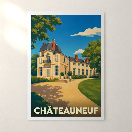 Affiche Châteauneuf – sans cadre, accrochée au mur