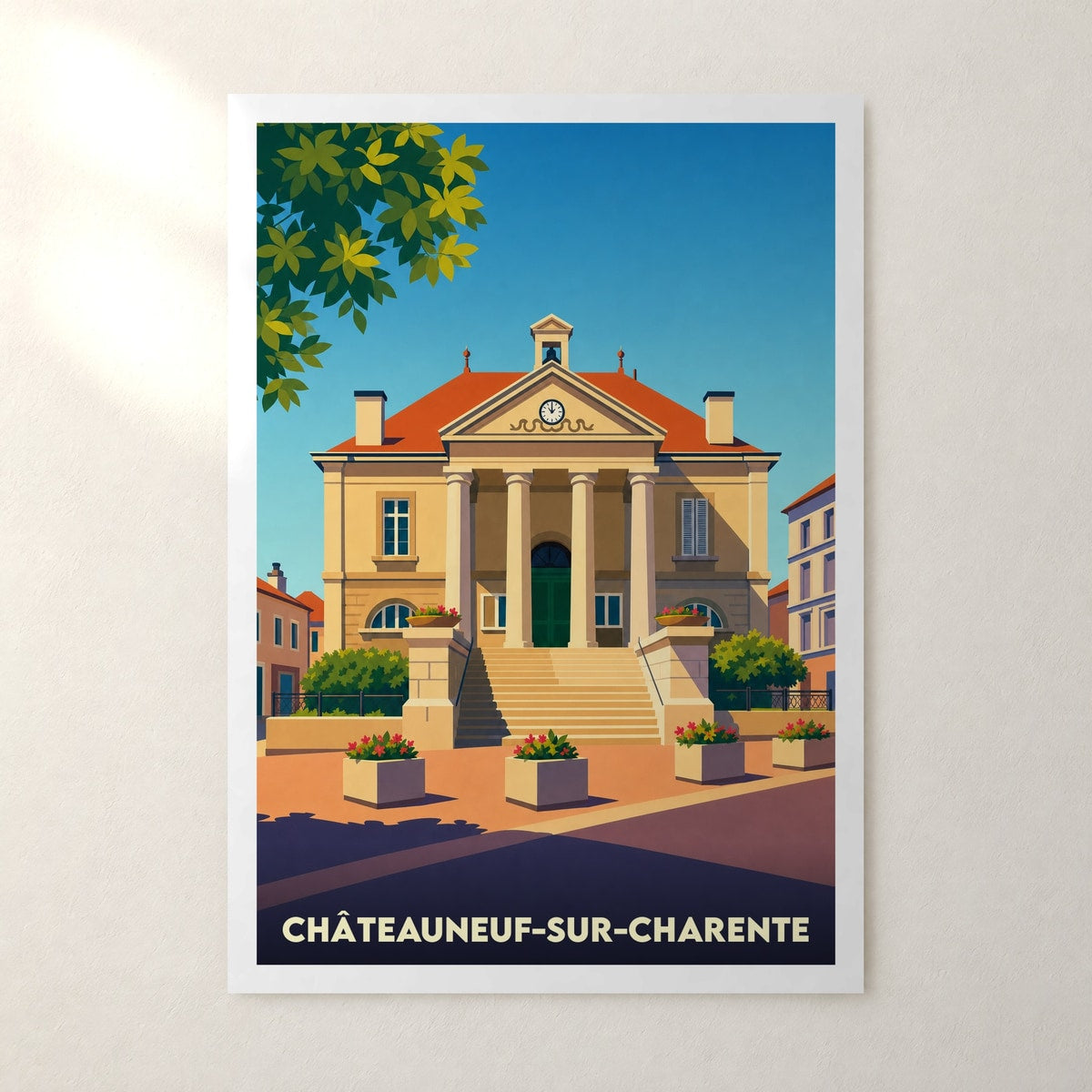 Affiche Châteauneuf-sur-Charente – sans cadre, accrochée au mur