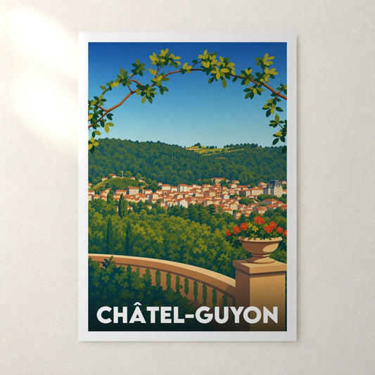 Affiche Châtel-Guyon – sans cadre, accrochée au mur