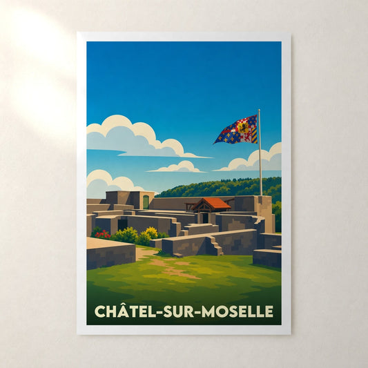 Affiche Châtel-sur-Moselle – sans cadre, accrochée au mur