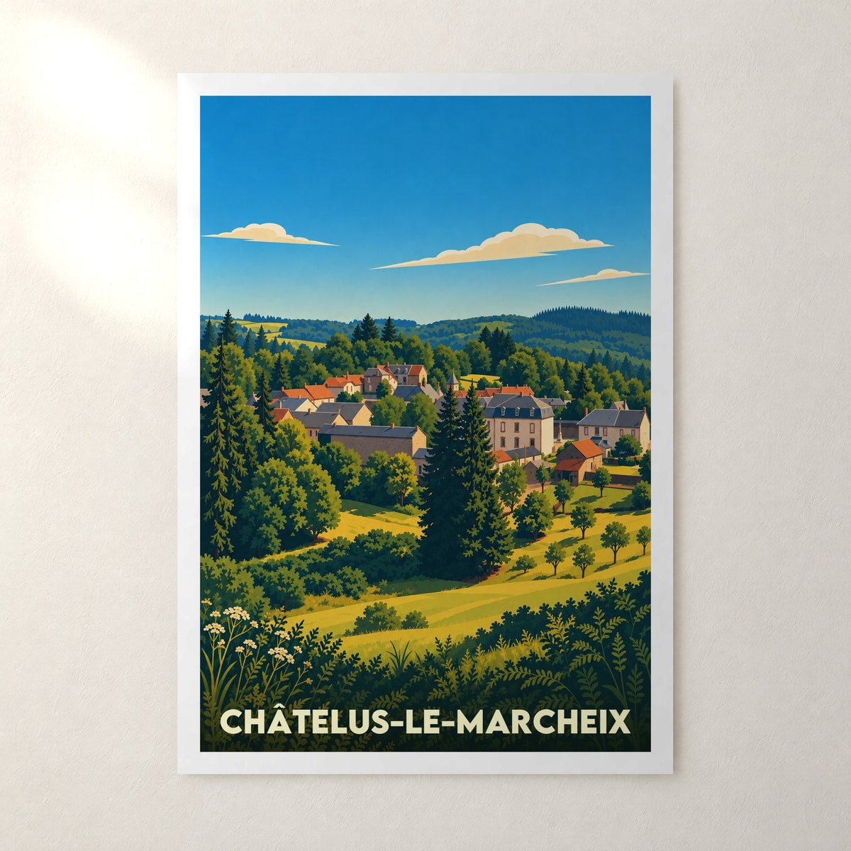 Affiche Châtelus-le-Marcheix – sans cadre, accrochée au mur