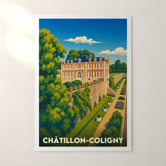 Affiche Châtillon-Coligny – sans cadre, accrochée au mur
