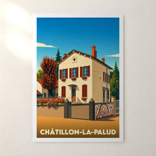 Affiche Châtillon-la-Palud – sans cadre, accrochée au mur