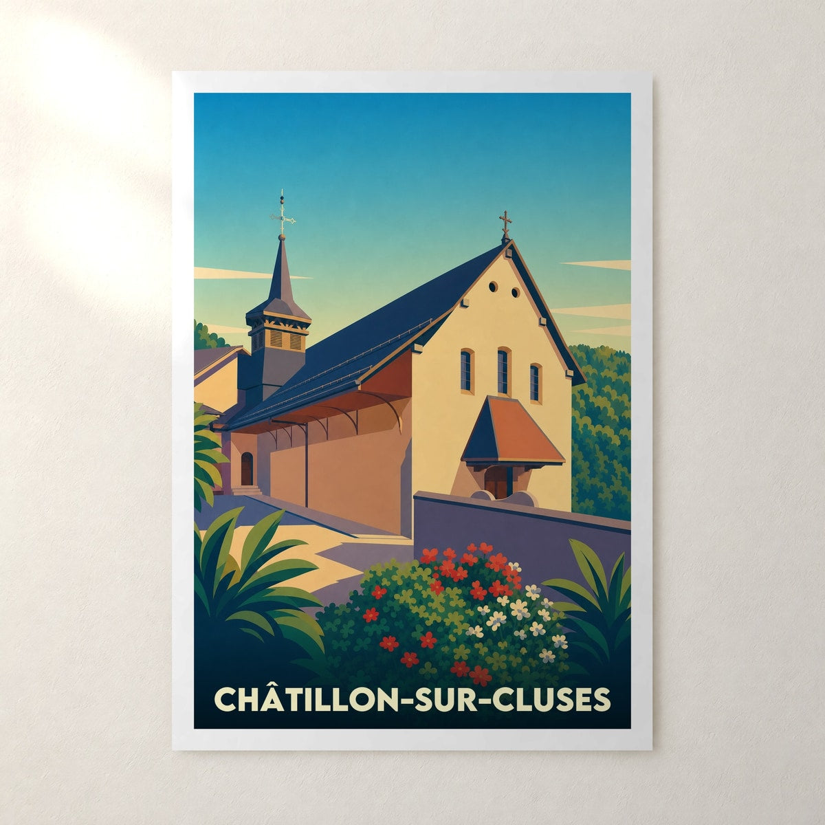 Affiche Châtillon-sur-Cluses – sans cadre, accrochée au mur