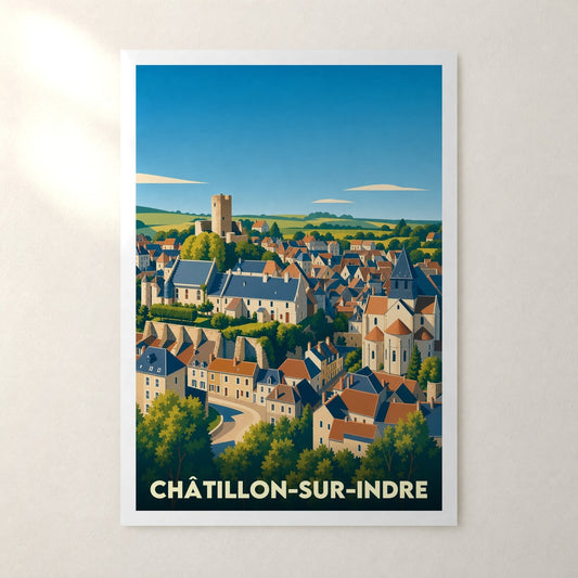 Affiche Châtillon-sur-Indre – sans cadre, accrochée au mur