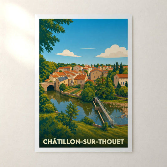 Affiche Châtillon-sur-Thouet – sans cadre, accrochée au mur