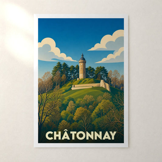 Affiche Châtonnay – sans cadre, accrochée au mur