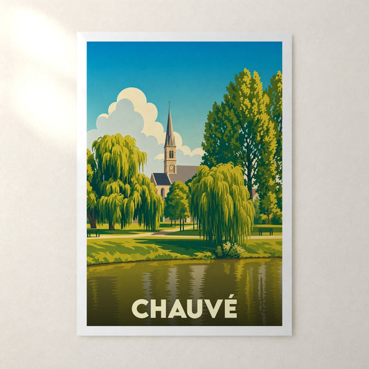 Affiche Chauvé – sans cadre, accrochée au mur