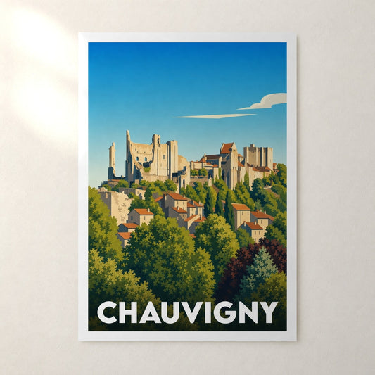 Affiche Chauvigny – sans cadre, accrochée au mur