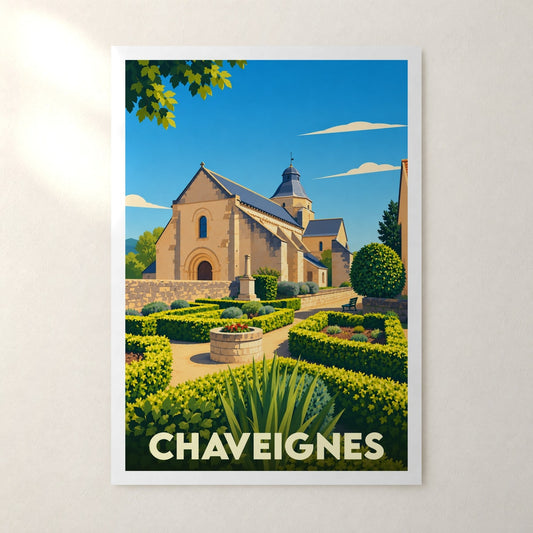 Affiche Chaveignes – sans cadre, accrochée au mur