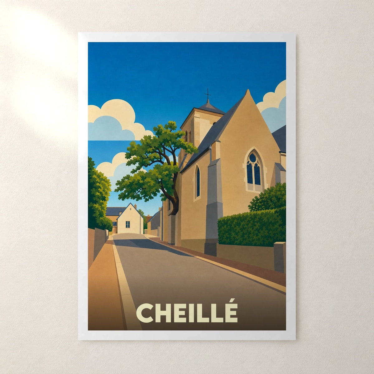 Affiche Cheillé – sans cadre, accrochée au mur
