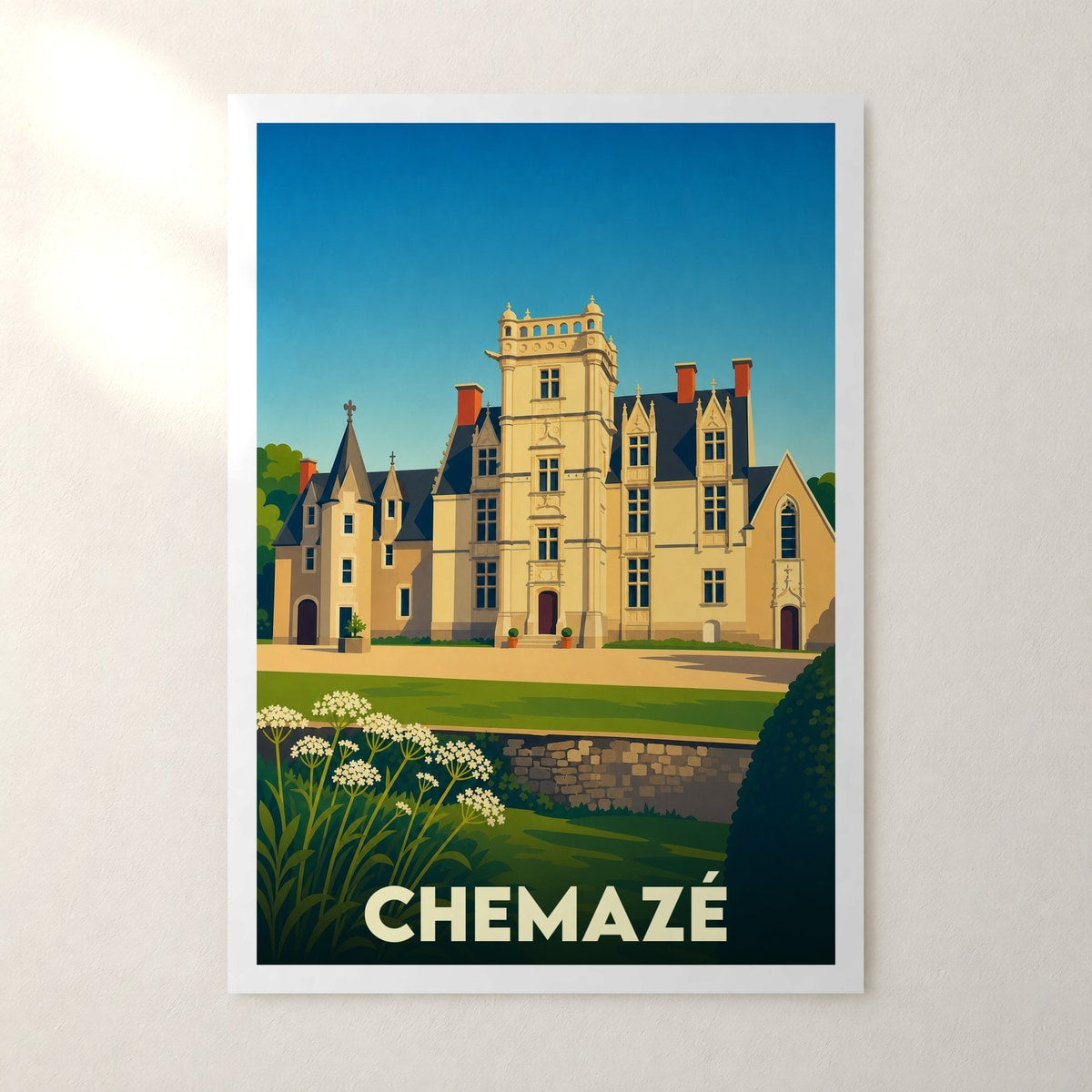 Affiche Chemazé – sans cadre, accrochée au mur