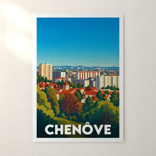 Affiche Chenôve – sans cadre, accrochée au mur