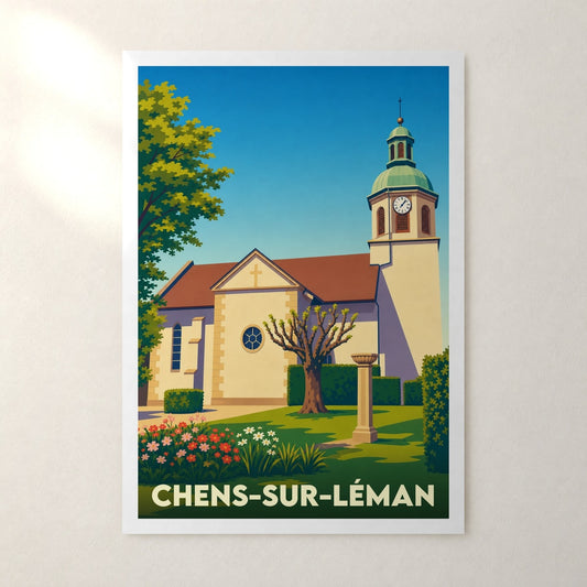 Affiche Chens-sur-Léman – sans cadre, accrochée au mur