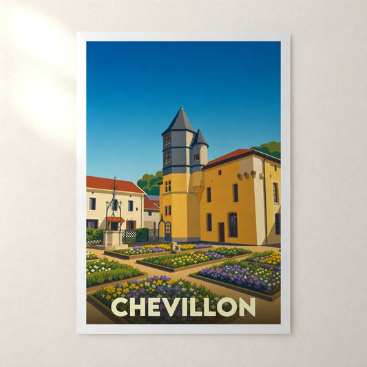 Affiche Chevillon – sans cadre, accrochée au mur
