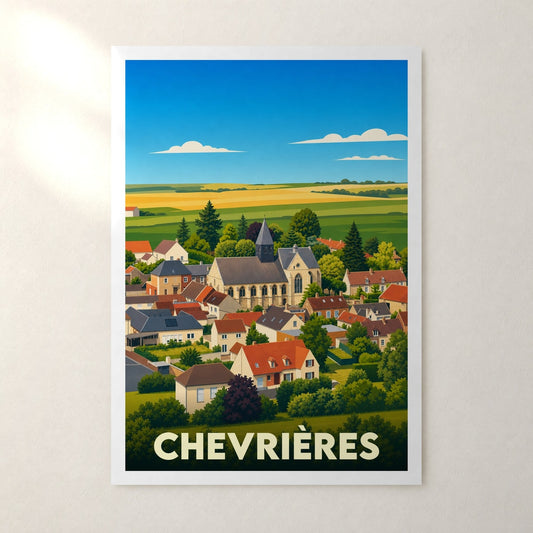 Affiche Chevrières – sans cadre, accrochée au mur
