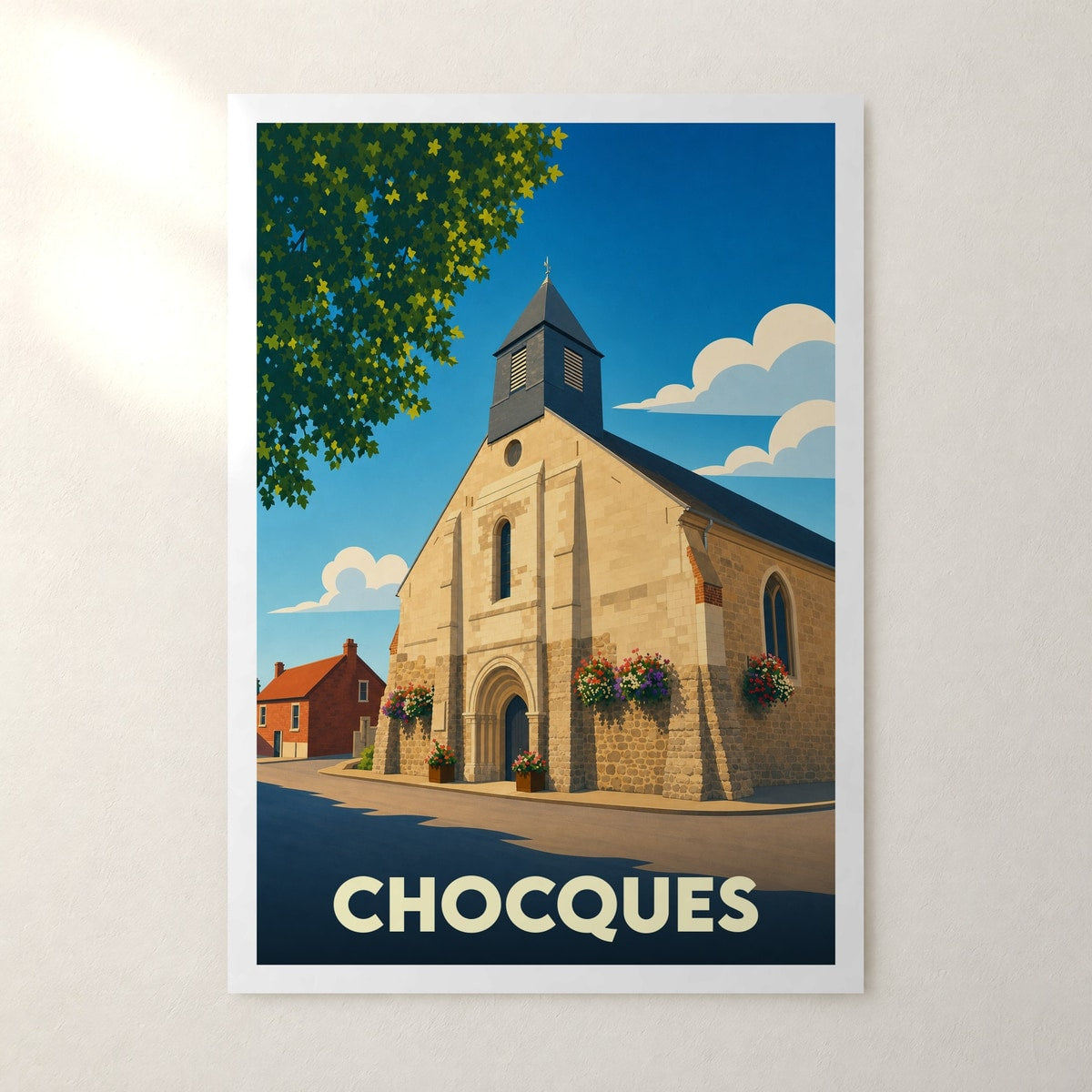 Affiche Chocques – sans cadre, accrochée au mur