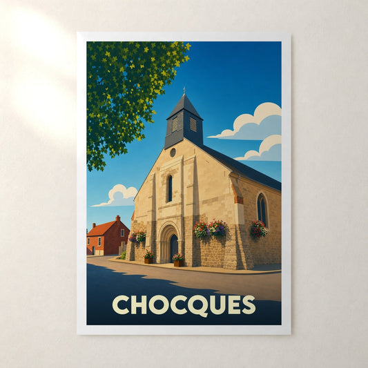 Affiche Chocques – sans cadre, accrochée au mur