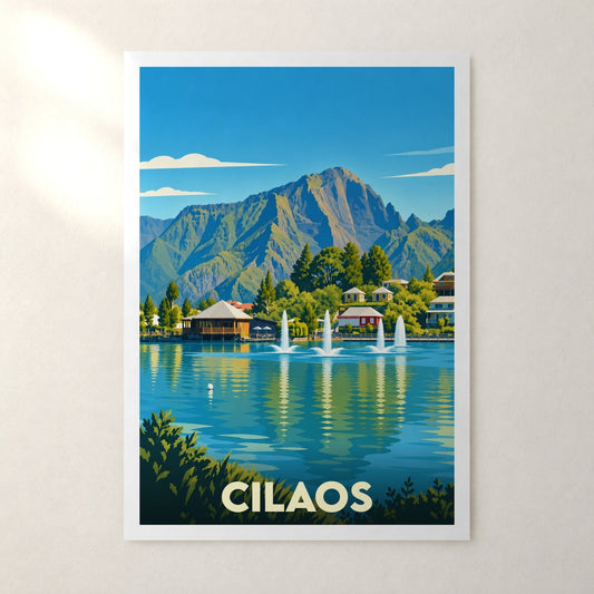 Affiche Cilaos – sans cadre, accrochée au mur