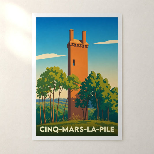 Affiche Cinq-Mars-la-Pile – sans cadre, accrochée au mur