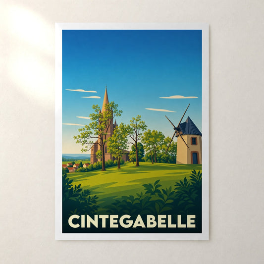 Affiche Cintegabelle – sans cadre, accrochée au mur