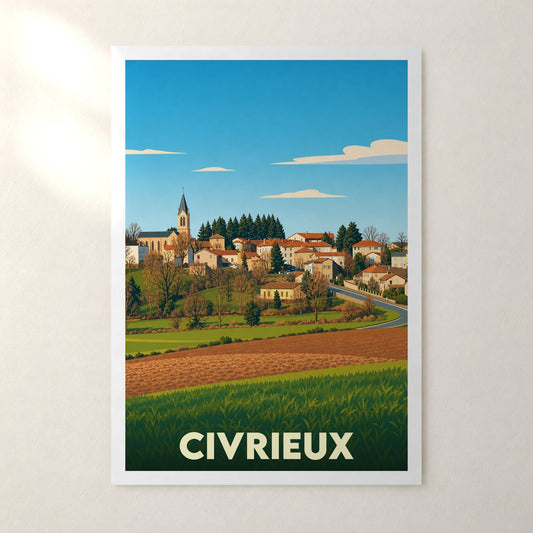 Affiche Civrieux – sans cadre, accrochée au mur