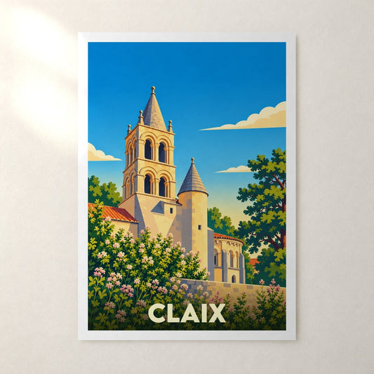 Affiche Claix (Charente) – sans cadre, accrochée au mur