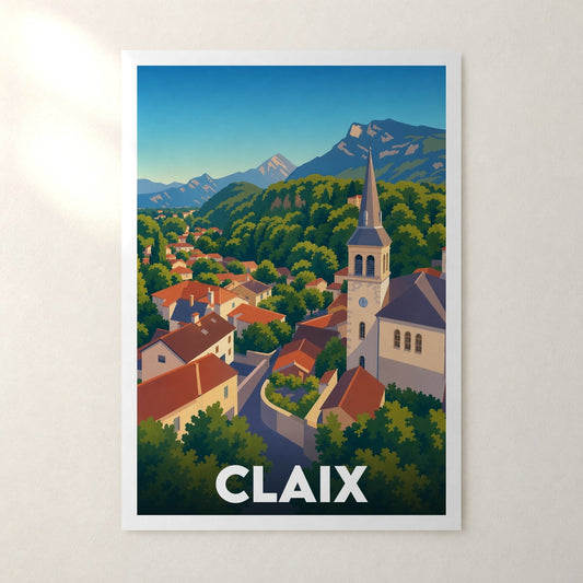 Affiche Claix – sans cadre, accrochée au mur