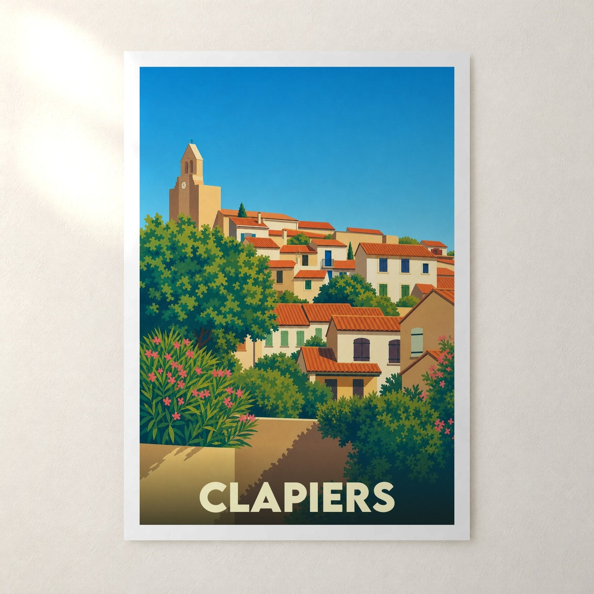 Affiche Clapiers – sans cadre, accrochée au mur